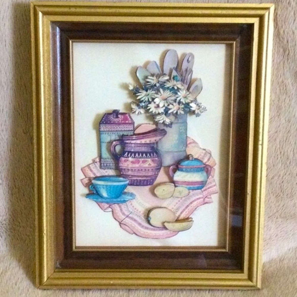 “Time for Tea” Vintage 3D Decoupage Picture